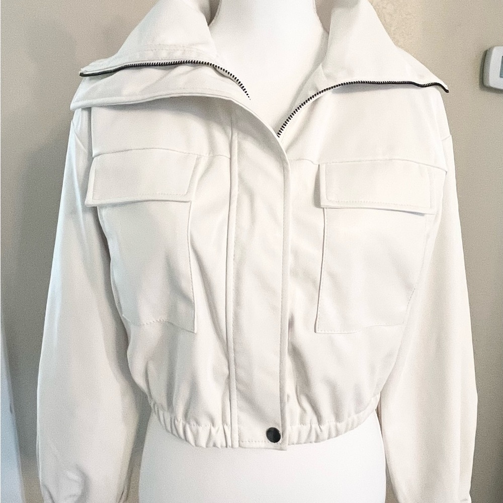 Ci Sono Women's White Bomber Jacket